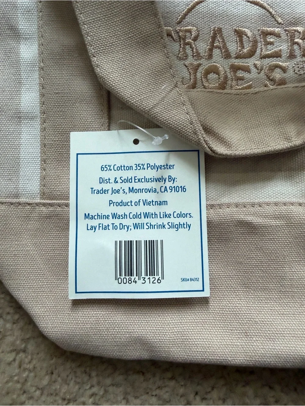 Trader Joe's Striped Mini Canvas Tote Bag - Pastel Stripe